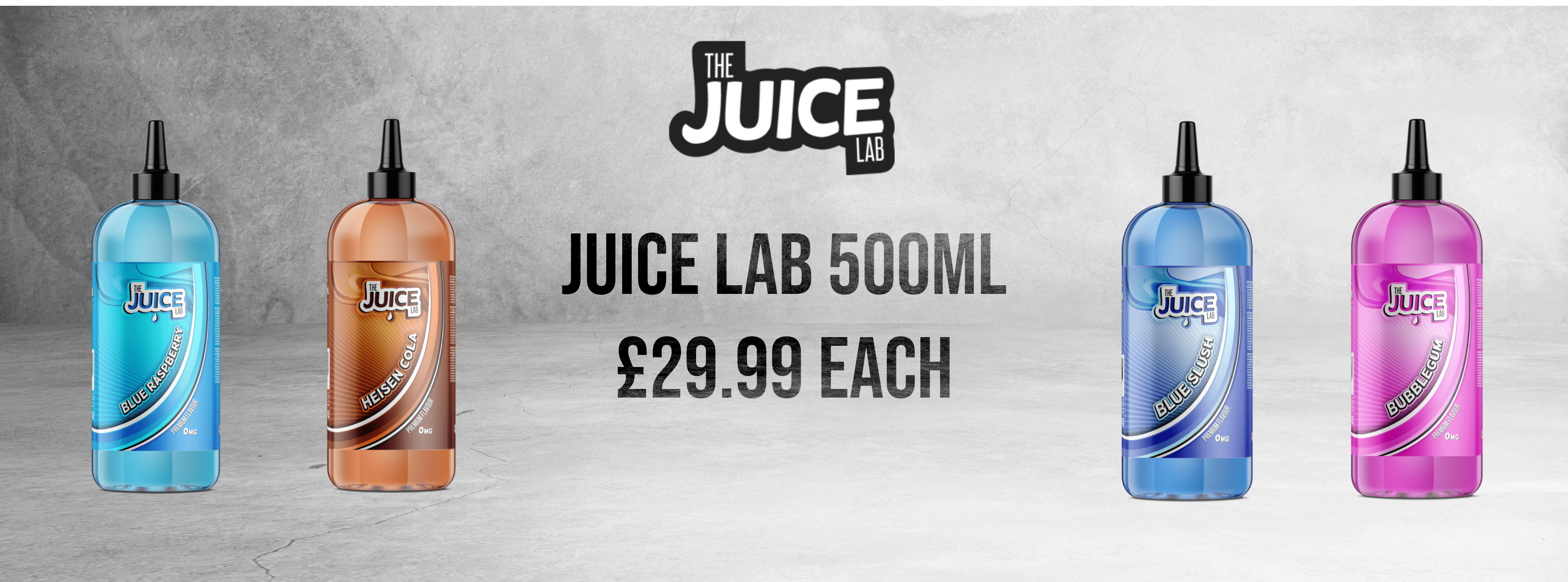 Advert for The Juice Lab 500ml E-liquids