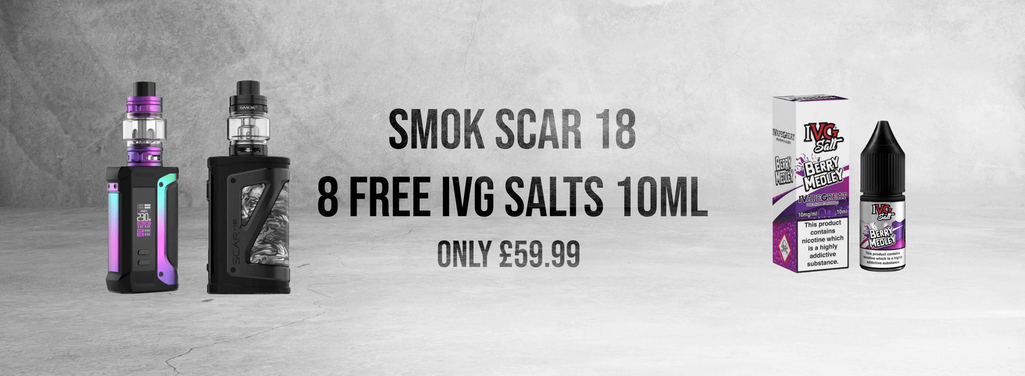 Advert for an offer on SMOK and IVG Nic Salts products