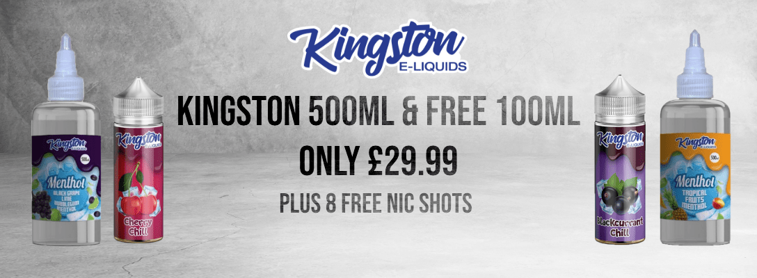 Advert for a Kingston E-liquid offer